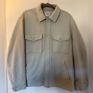 Zara Men's Lime Green Shirt Jacket